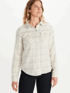 Marmot Wm's Bridget Midwt Flannel LS -Marmot Sales Store 47180 7395 Marmot Womens Bridget Lightweight Flannel Papyrus