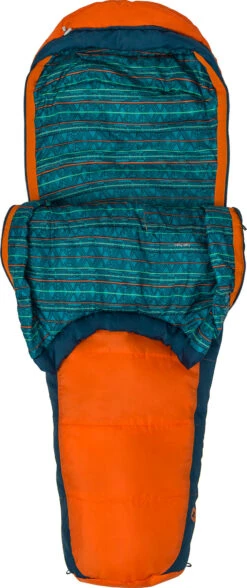 Marmot Banzai Trestles 35F/2°C Synthetic Sleeping Bag - Kids|-|Sac De Couchage Banzai Trestles 35F/2°C Synthétique Enfant -Marmot Sales Store MAR 38480 7EMandarin 20Orange 20 20Denim 7Eopen