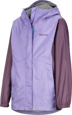Marmot PreCip Eco Jacket - Girls|-|Manteau Léger PreCip Eco - Fille -Marmot Sales Store MAR 41010 7EPaisley 20Purple 20 20Vintage 20Violet 7Eside