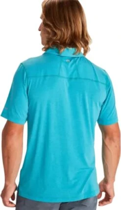 Marmot Wallace Short Sleeve Polo - Men's|-|Polo Wallace - Homme -Marmot Sales Store MAR 43520 7E 7EBack 20Enamel 20Blue 20 20Heather