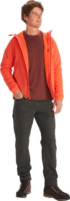 Marmot Novus LT Hybrid Hoody Jacket - Men's|-|Manteau à Capuchon Hybride Novus LT - Homme -Marmot Sales Store MAR M12356 7E 7EStandard 20Outfit 20Red 20Sun