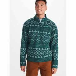Marmot Mens Heavyweight Drop Line Printed 1/2 Zip Fleece
